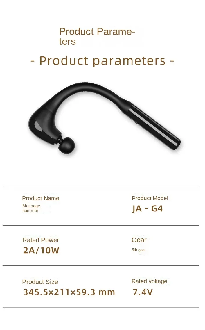 Silent Electric Percussion Massage Stick Multi-Functional Fascia Hammer for Back Pain Relief & Muscle Recovery Portable Design