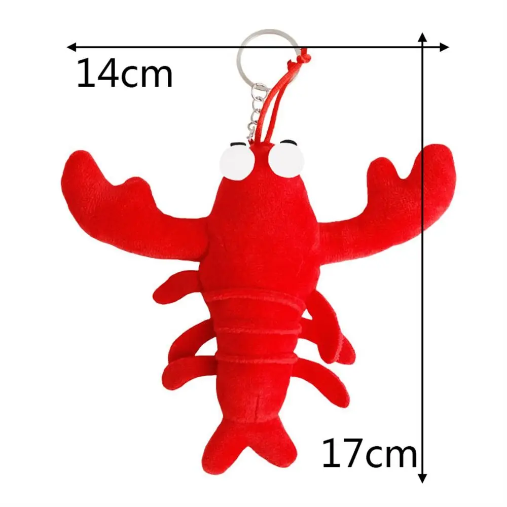 Decoration Car Key Accessories Crayfish Red Lobster Stuffed Animal Keyring Bag Pendant Plush Toy Keychains Stuffed Keychain