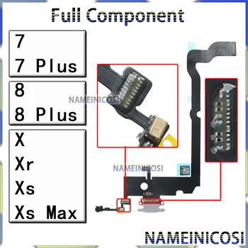 USB Port şarj Dock bağlantı Mic kablo IPhone Xs Max X Xr 7 8 artı Dock şarj Flex kurulu modülü