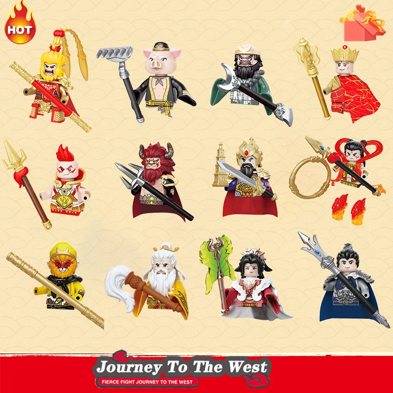 Moc Chinese History Journey To The West Fgiure Heroic Soldier Hot Weapon Sword Building Blocks Toys Gift For Boys Girls Juguetes