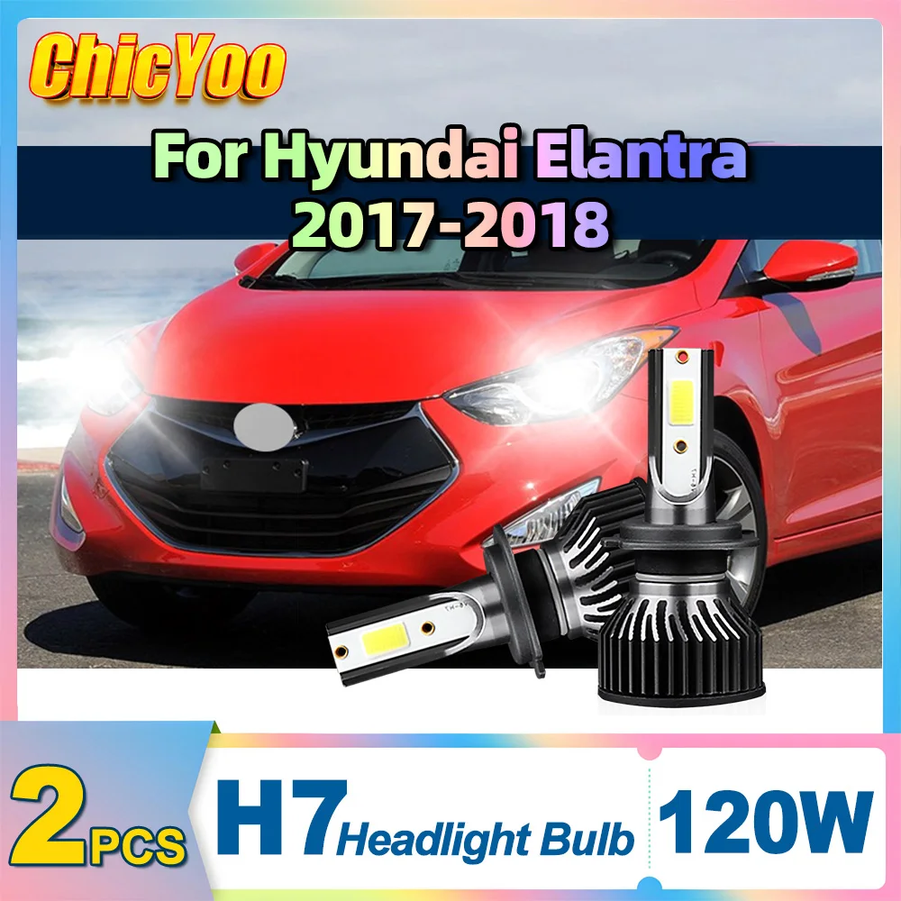 

2PCS H7 20000LM High Power LED Headlights Bulbs Super Bright Car Lights 12V 6000K Plug And Play For Hyundai Elantra 2017-2018