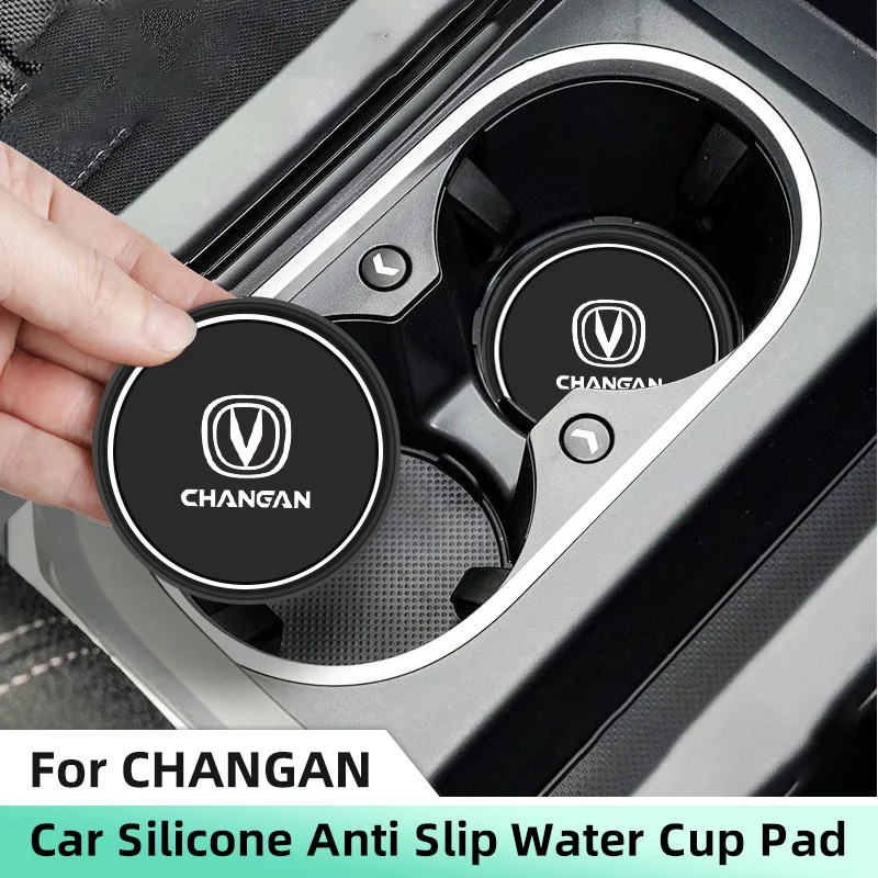 2pcs Non-slip Car Cup Holder Insert Coasters Pad for Changan CS35 alsvi CS55 CS75 CS85 CS95 Bottle Holder Coaster Cup Holder Mat