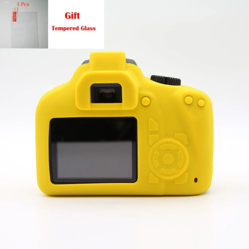 Funda Protectora de Silicona Suave Antiarañazos para Cámara Canon 3000D 4000D SLR con Lámina Templada Gratis