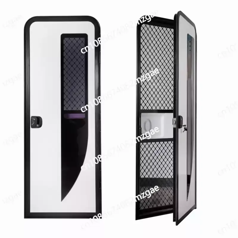 Customisable Aluminum Alloy RV Door with Screen Door, High Quality Caravan Door for Recreational Vehicle in Different Styles