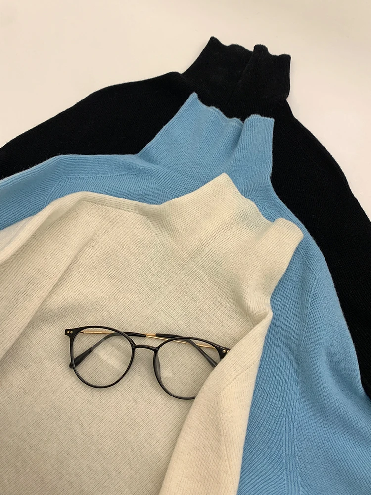 

Women's Slim Fit Knitted Base irt 00 Wool f High Collar Sl Forming Inner Wear Long Sve Sweet Sle Winter Faion