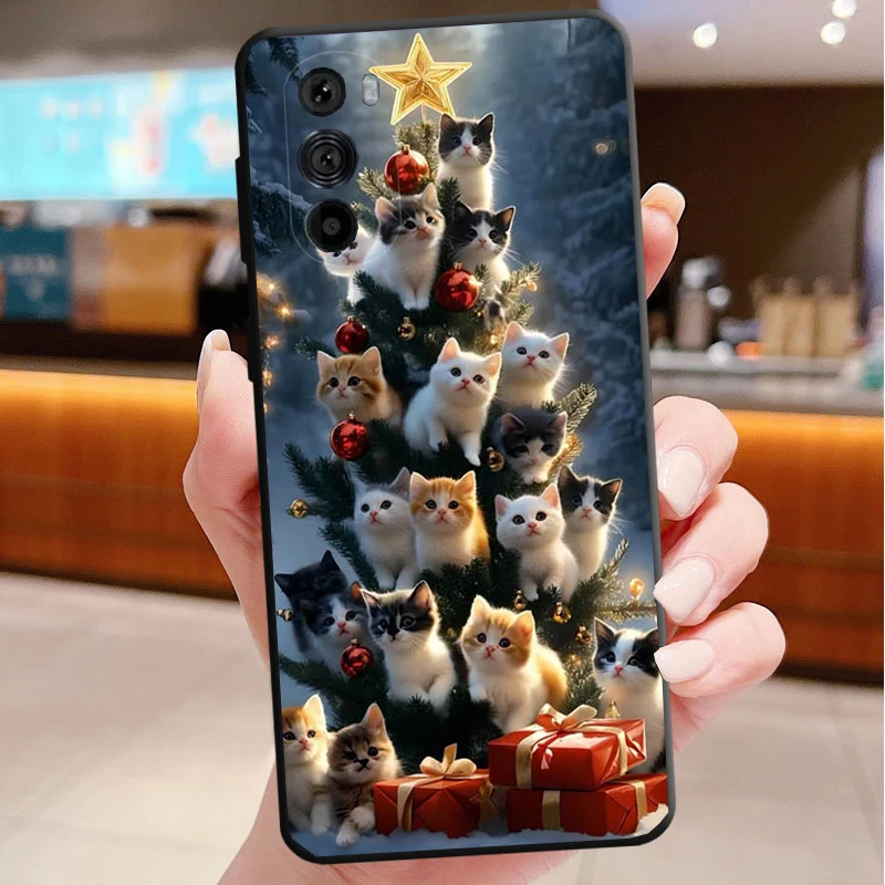 

Phone Case For Motorola Edge 50 40 Pro 60 50 40 30 Ultra Neo Fusion Moto G Play G Stylus G Power G Christmas Cat Tree