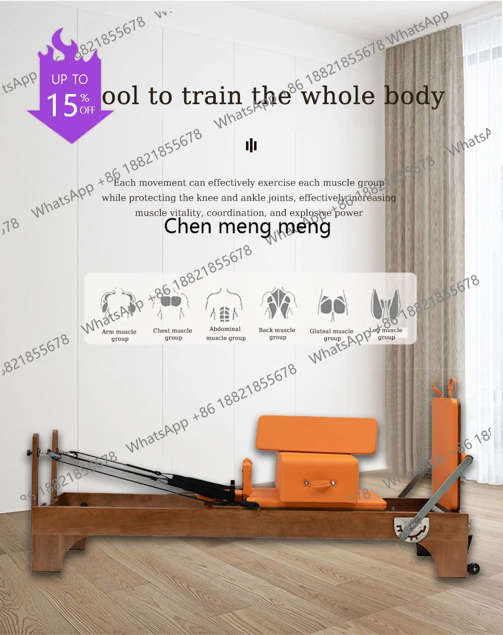 A49 Pilates Reformers Machine Pilates Bed Exercise Equipment Gym Fitness Equipment Yoga Studio Home Women Foldable