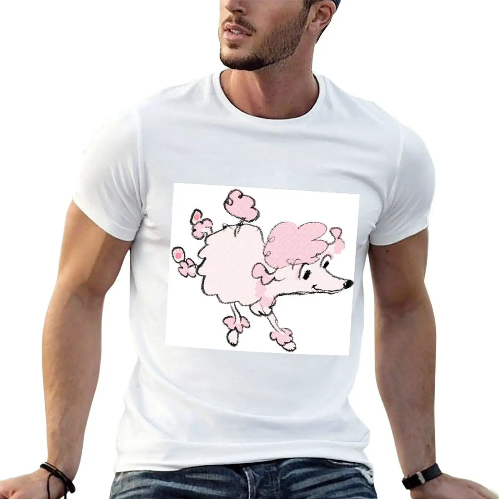 

One little poodle off to play T-Shirt man t shirt graphic funny t shirts cotton man t shirts cotton T-Shirt