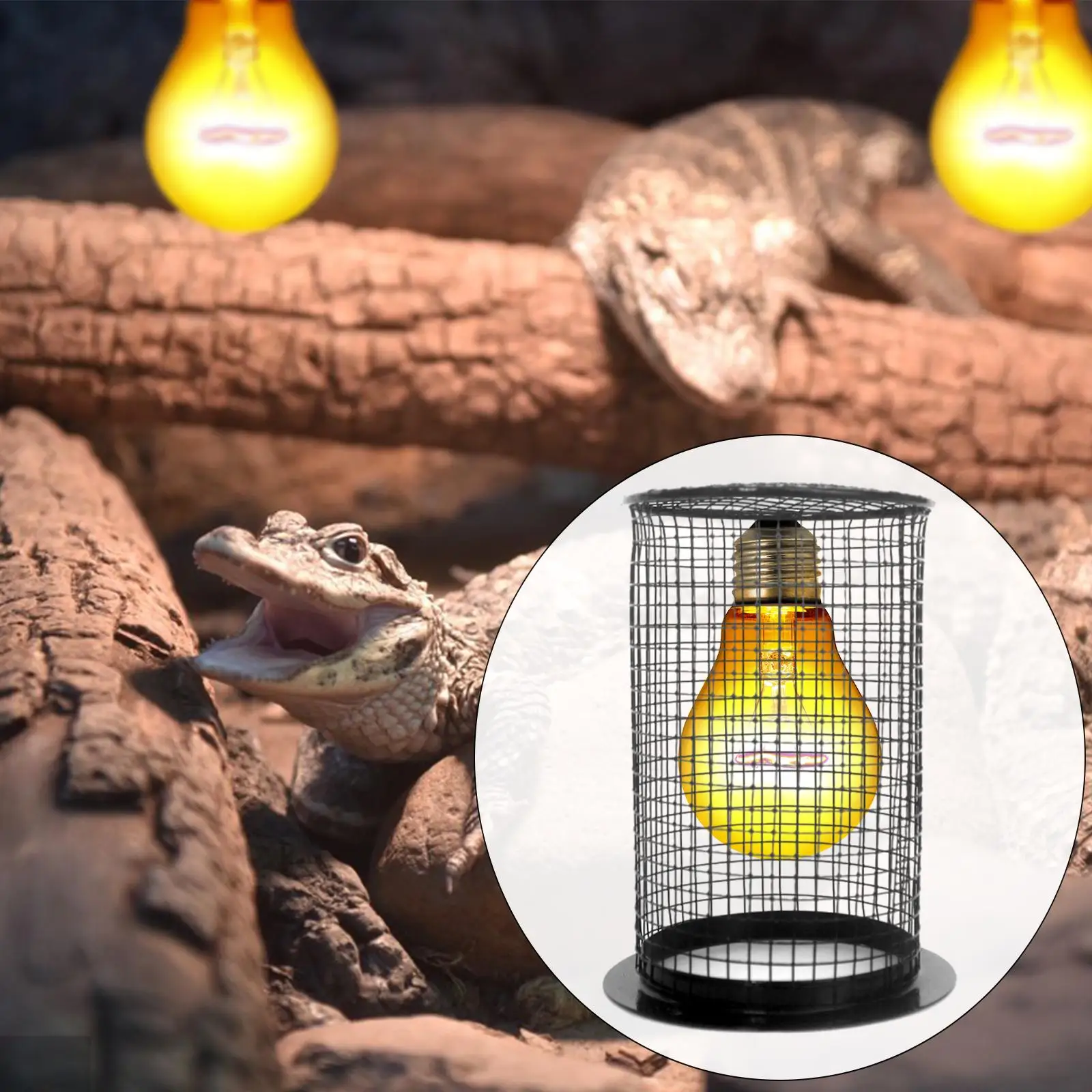 Anti Scald Heating Lamp Lampshade Enclosure Cage Protector Reptile Heater Guard Metal Mesh Lamp Cover For Snake Lizard Turtle