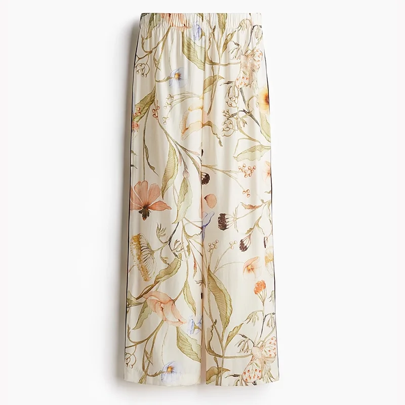 Spring New Arrival Women's Floral Patterned irt And Long Pants Faion Set Long Sve Casual Wear for Ladies