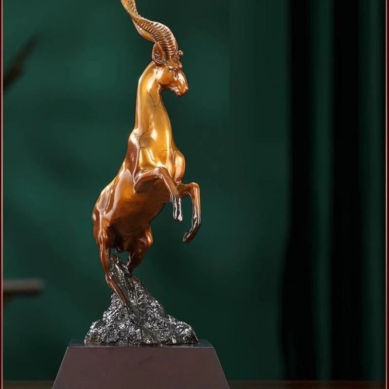 

Brass zodiac sheep ornament leader crafts office wine cabinet decoration