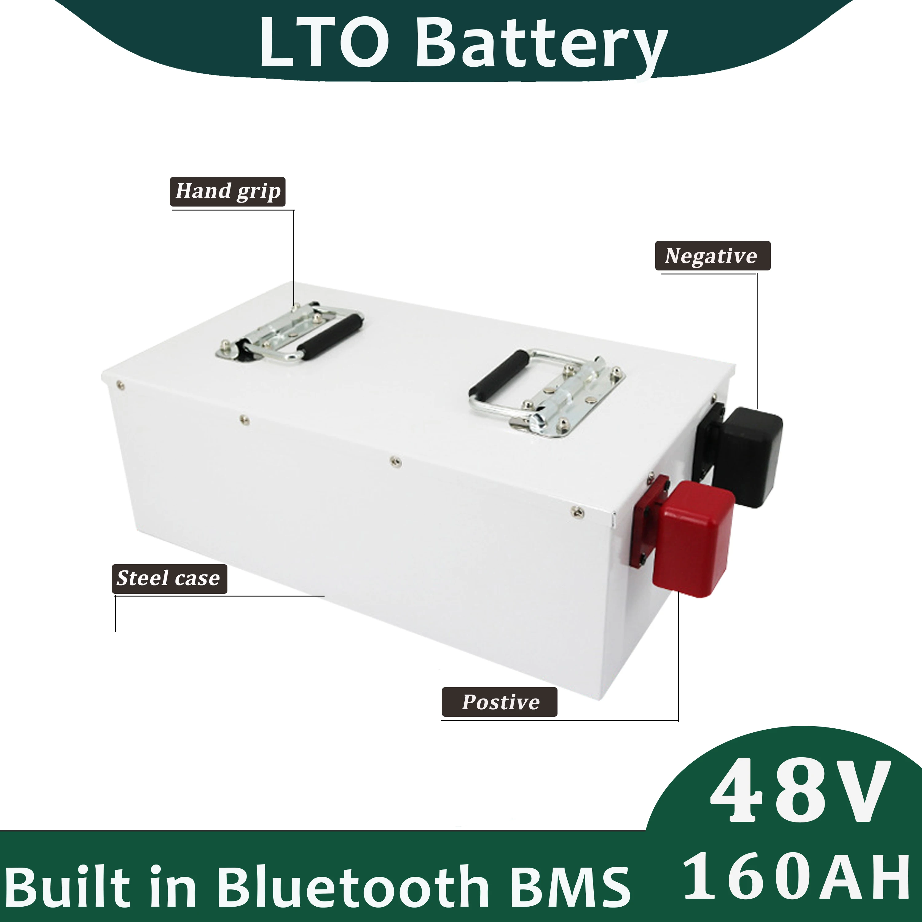 Built in BMS with Bluetooth 48v 160Ah Lithium Titanate Battery Pack LTO for Solar Storage System