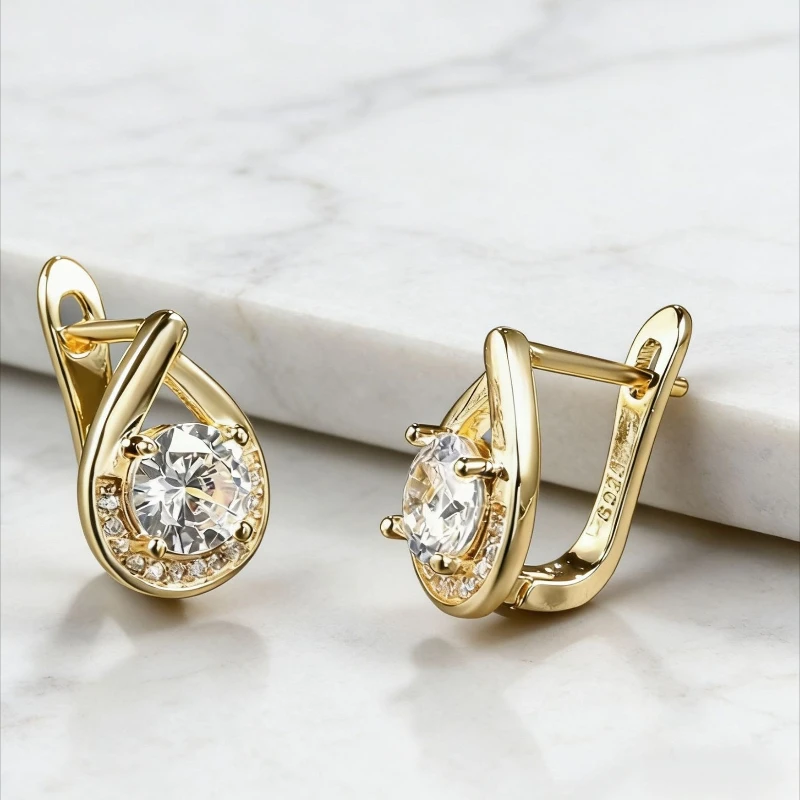 

New 925 Sterling Silver Earrings 2ct Morganite Luxury for Women Wedding Jewelry Elegant Female Accessories Fashion Gift Party