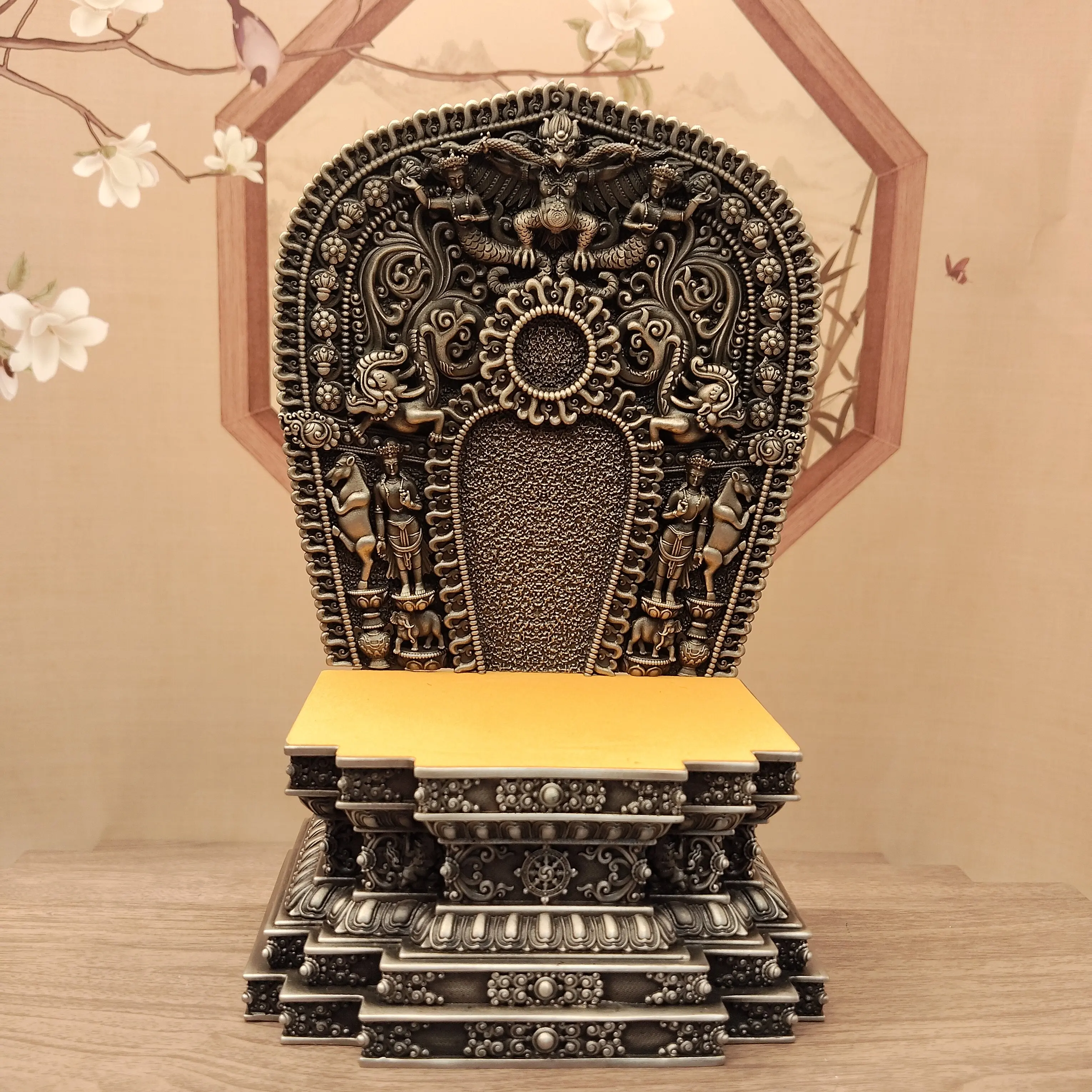 Nepal Antique White Copper Universal Buddha Statue Base 10cm Stand Only No Figure Included