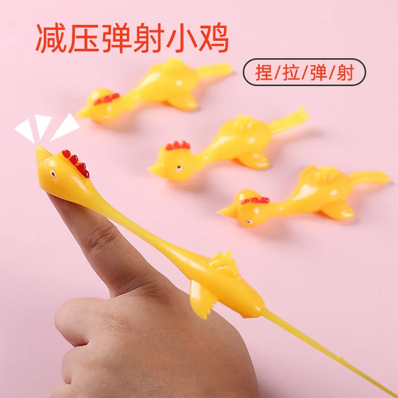 

Fun and Tricky Catapult Launch Turkey Practice Chicken Elastic Flying Finger Birds Sticky Decompression Toy Gifts J57