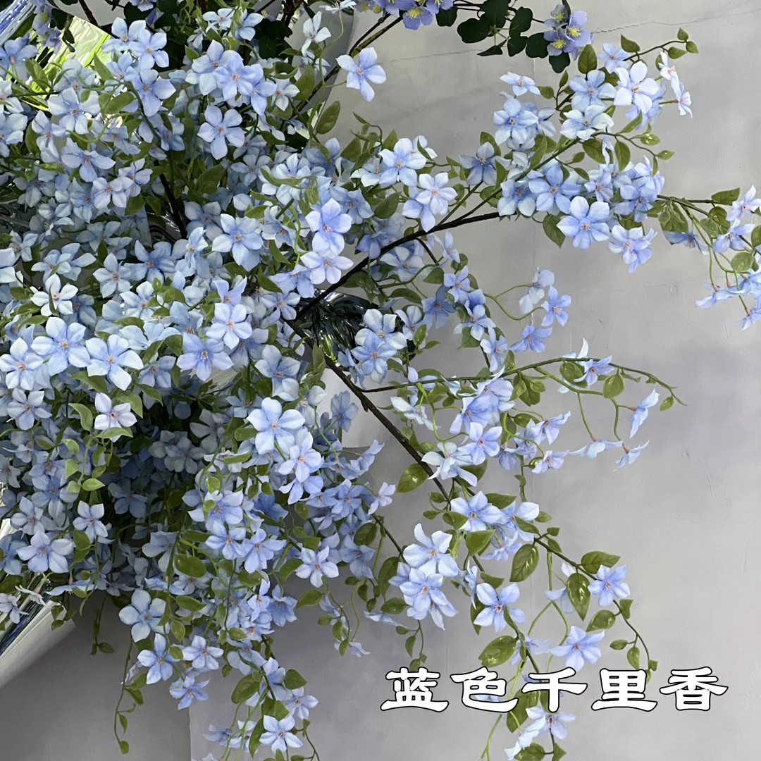 

New imitation blue osmanthus thyme purple blue garden style wedding decoration artificial flowers wholesale