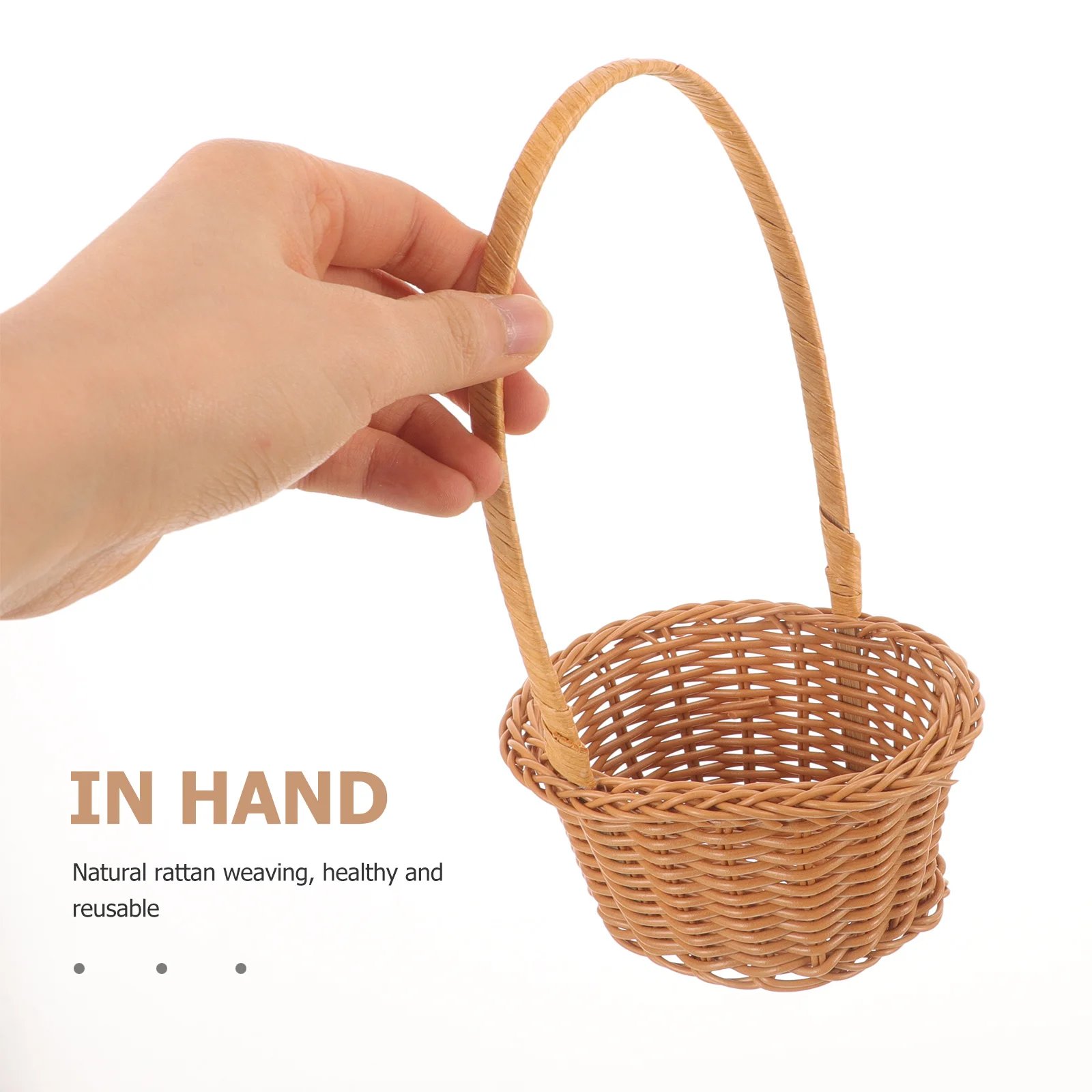 5 قطعة المنسوجة يدويا البيض على شكل سلة للزهور ريفي سلة التخزين مع مقبض للمنزل ديكور نزهة الهدايا حامل زهور الزخرفية