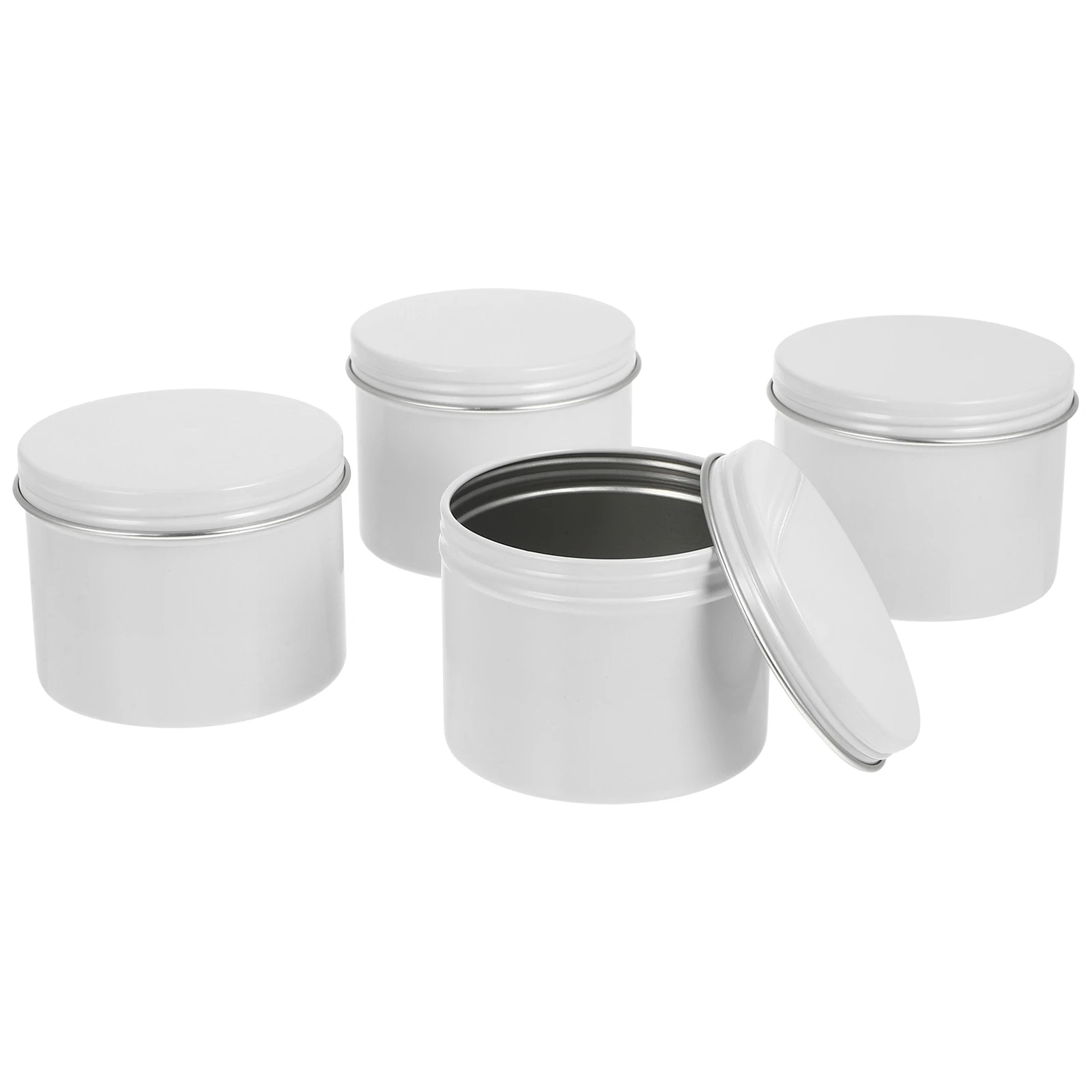 

4pcs Aluminum Storage Boxes Round Jars Containers Tea Cans Travel Earring Jewelry Holder DIY Candles Makeup