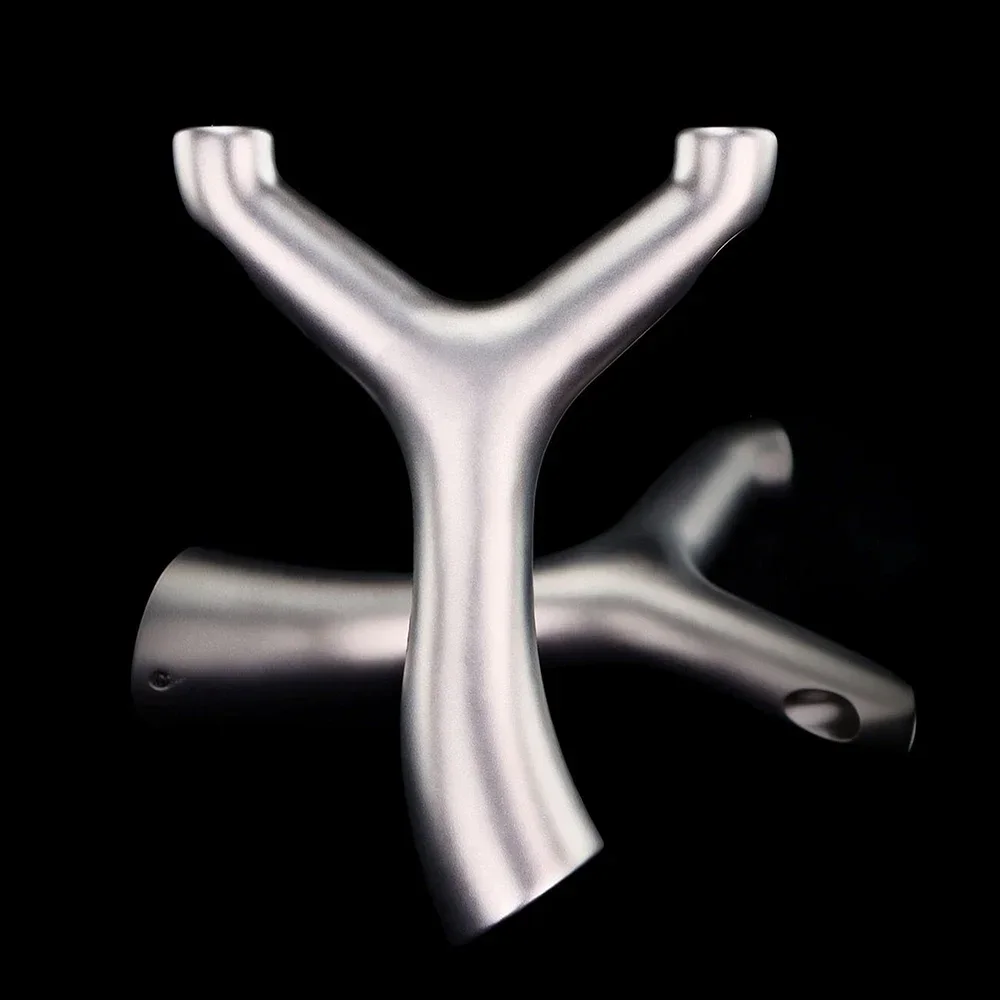630 Stainless Steel CNC Crooked Handle Slingshot High Power High Precision Outdoor Hunting Shooting Metal Slingshot
