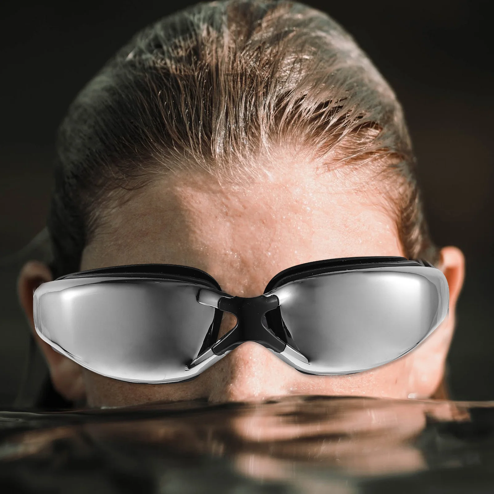 

Myopia Goggles Electroplated Adult Swim Glasses Waterproof Black For Pool Bath Lightweight Portable SmoothEdges Storage