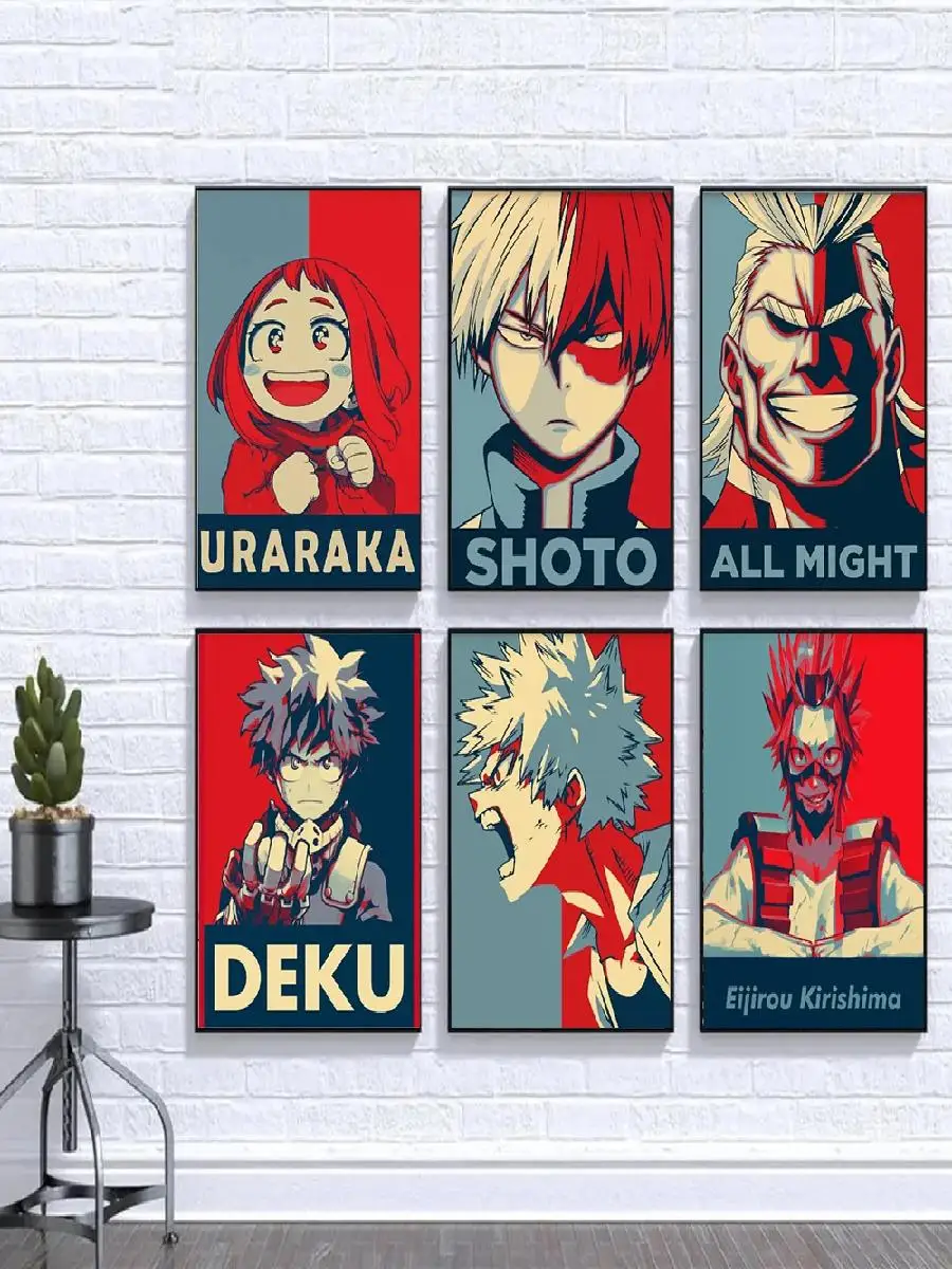 بلدي بطل الأكاديمية حلم أنيمي الفيلم ريترو المشارك قماش الفن طباعة الكلاسيكية الكرتون دور البوب لعبة غرفة جدار ديكور هدية