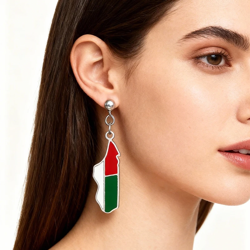 الفولاذ المقاوم للصدأ مدغشقر خريطة العلم أقراط موضة العرقية نمط استرخى أقراط للنساء السفر تحت عنوان المجوهرات