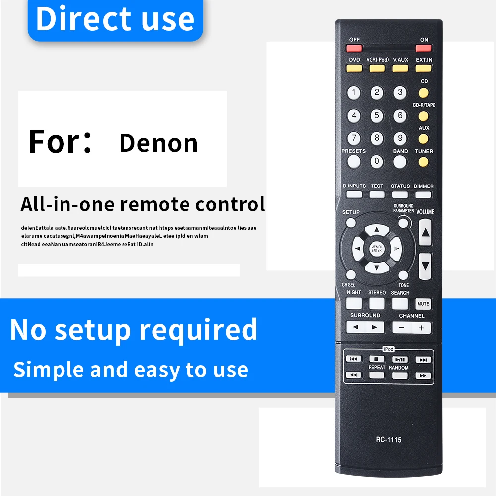 ZF applies to RC-1115 For Denon Remote Control AV System AVR930 AVR-390/1312 AVR-1311 AVR-391 DT-390XP AVR-2801 380 4806 CD Soun