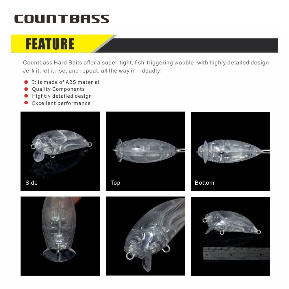 Countbass 10Pcs Magnet System Blank Hard Lures 50mm/2\