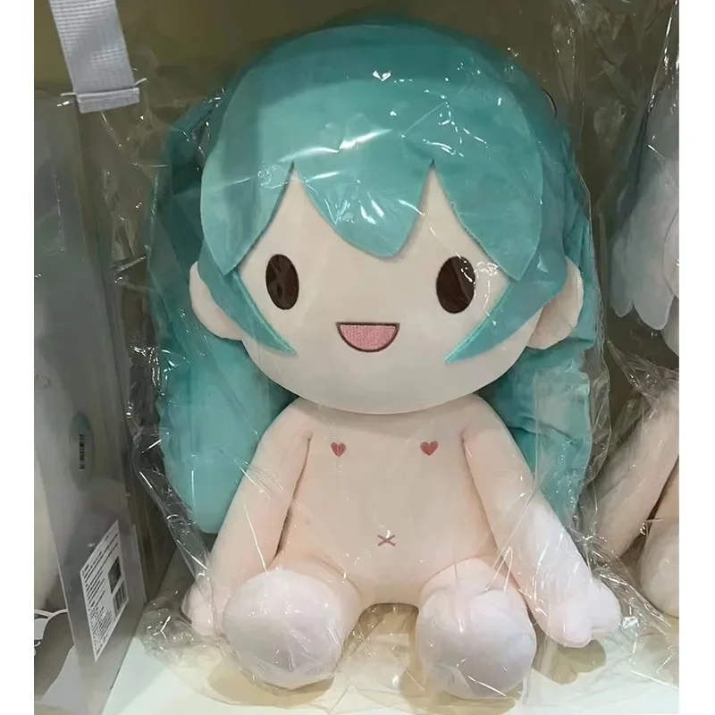 Hatsune Miku-Muñeca de algodón de 40cm de altura sentada, ropa de bebé de moda, franela suave de dibujos animados, 20cm