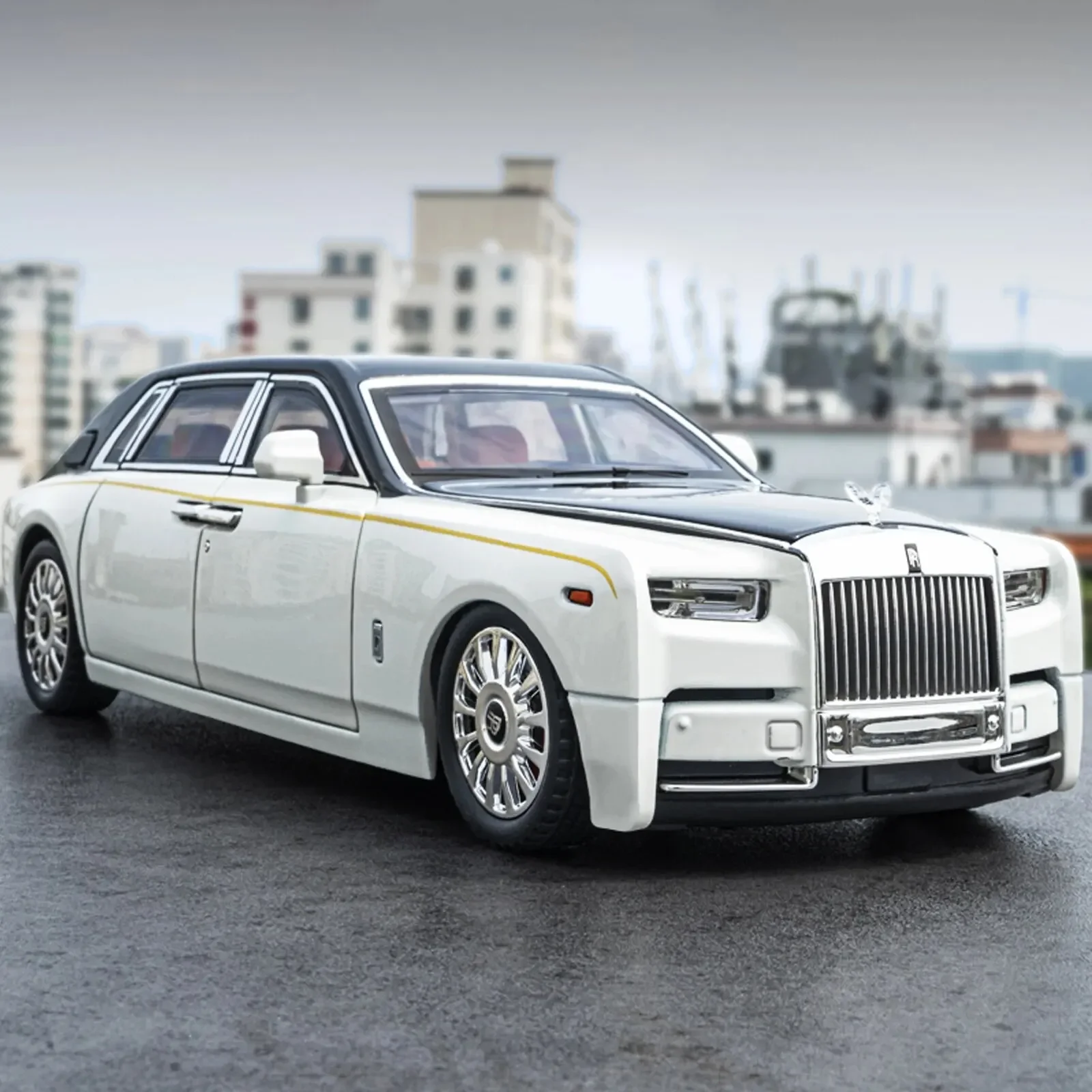 Rolls-royce Phantom Model Car, juguete de aleación de Zinc, extraíble, fundido a presión, con sonido y luz, modelo de modelado realista, 1:18