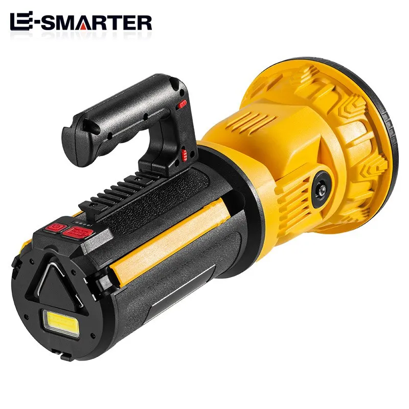 COB Portable Flashlight Strong Long-Range Spotlight Hand Light USB Rechargeable Outdoor Waterproof Camp Lantern Searchlight