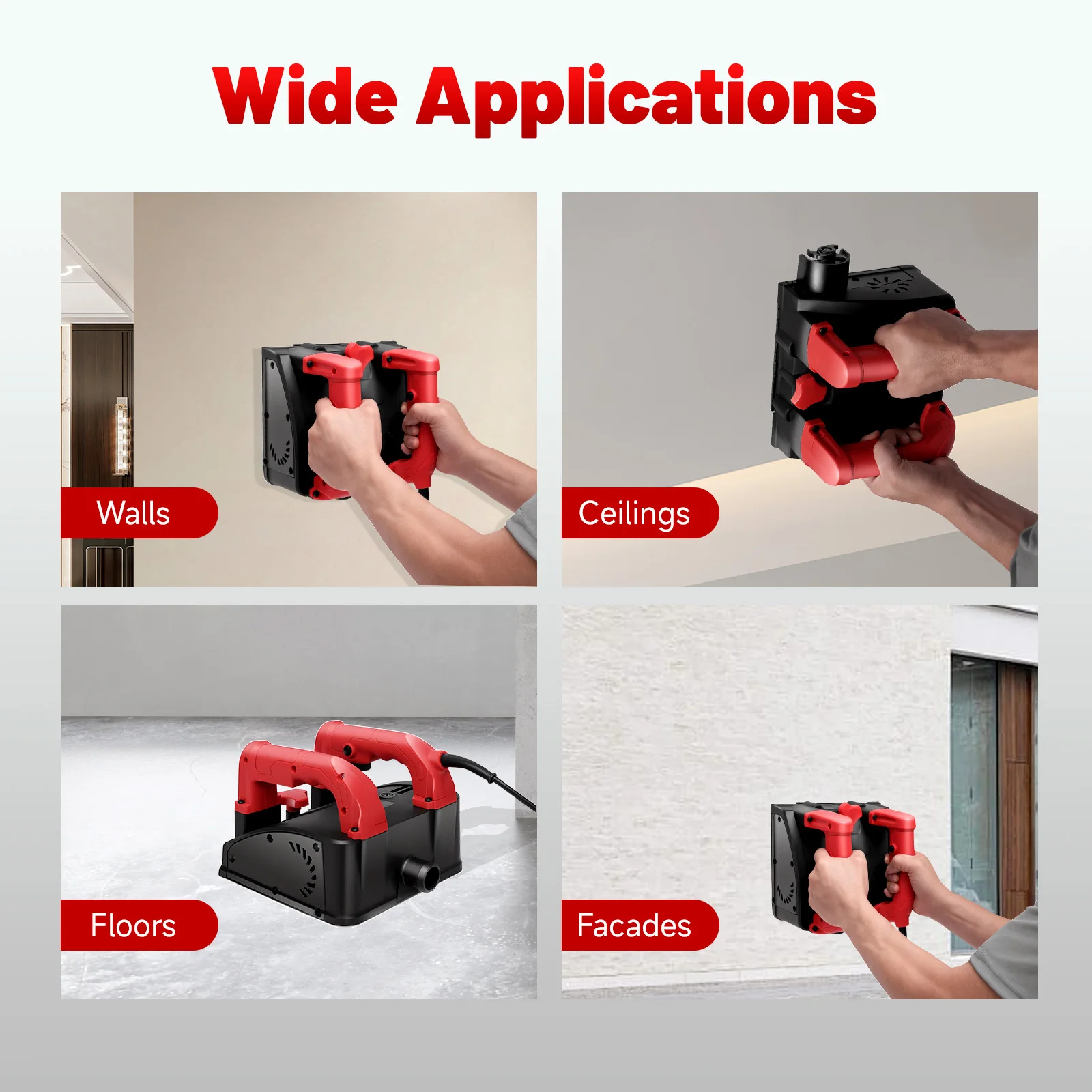Elektrischer Wandhobel 1200W Spachtelmaschinenentferner 26 Klingen Variable Geschwindigkeit 1000-4000 U/min 16cm Hobelbreite Einstellbare Tiefe 1-4mm Wand Decke Boden Renovierung Innen- und Außenbereich EU-Stecker 220V – Detail 6