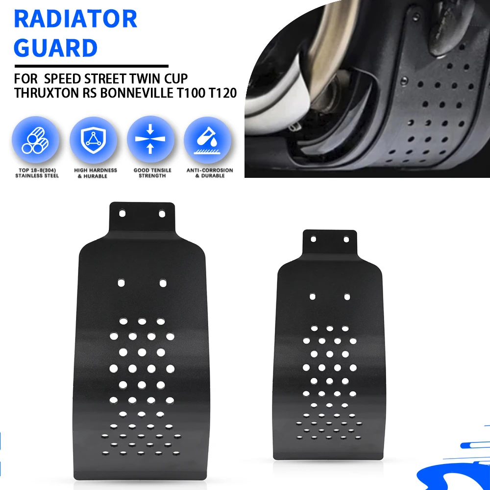 

For Bonneville T100 T120 SE Thruxton 900 Scrambler 900 St*ve Mc*ueen Skid Plate Bash Frame Engine Guard Oil Cooler Cover Grille
