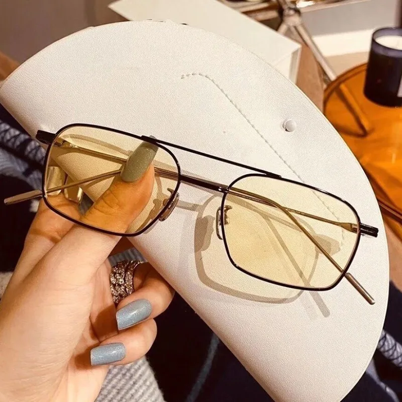 Fashion Sun Glasses Unisex Double Beam Anti-UV Spectacles Personality Driving Eyeglasses Simplity Frame Travel Sunglasses Shades