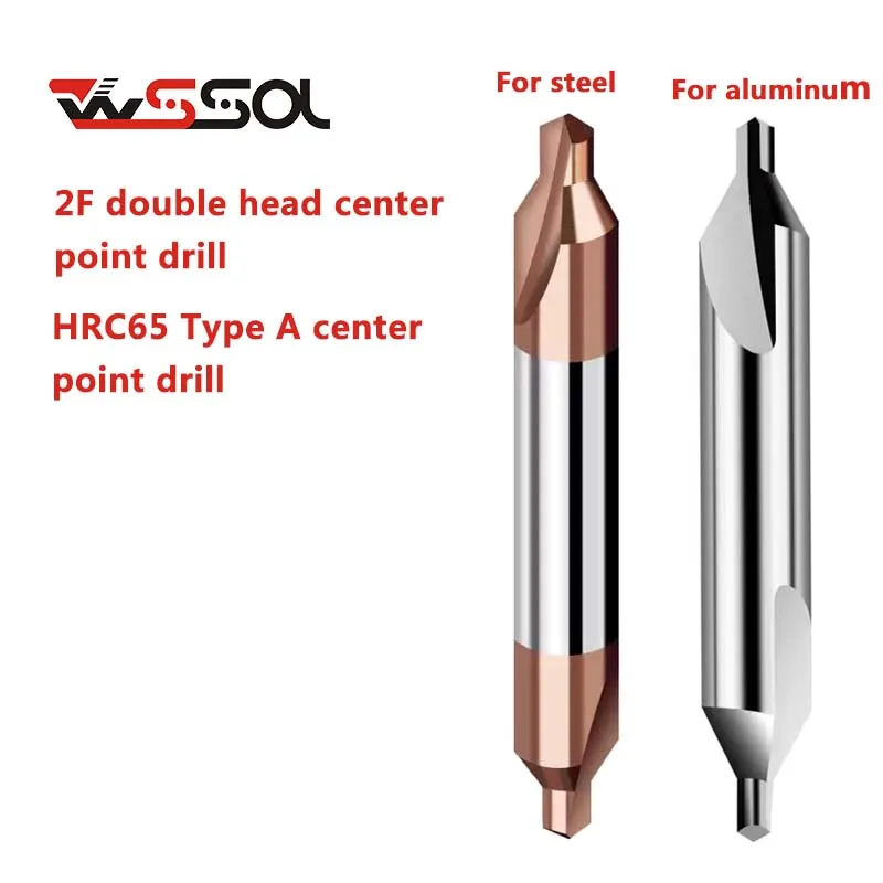 Broca central de cabeça dupla de carboneto HR60 Broca central de aço de tungstênio