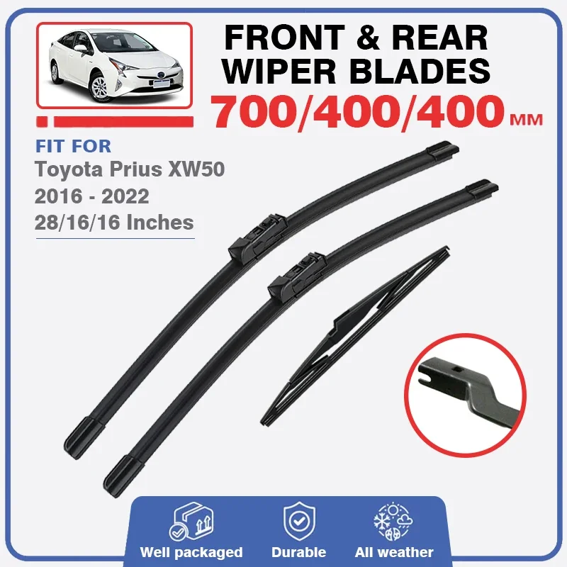 Front Rear Wiper Blades Set For Toyota Prius XW50 50 2016 - 2022 Windshield Windscreen Car Accessories 2017 2018 2019 2020 2021