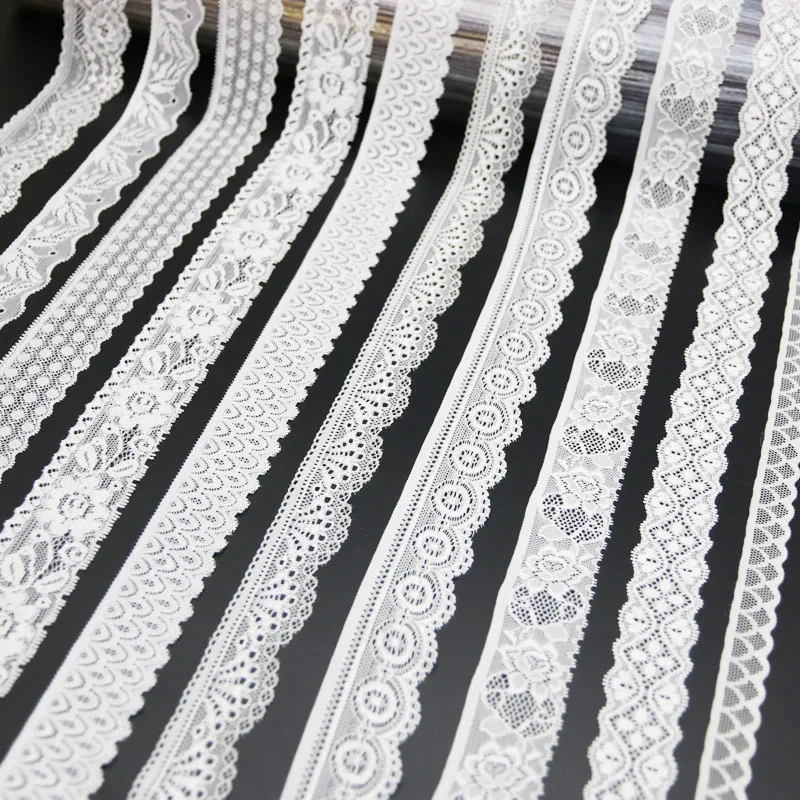 (5 meters/roll) White Elastic Lace Fabric Underwear Stretch Laces Trim Manual DIY Crafts Sewing High Quality Ribbon