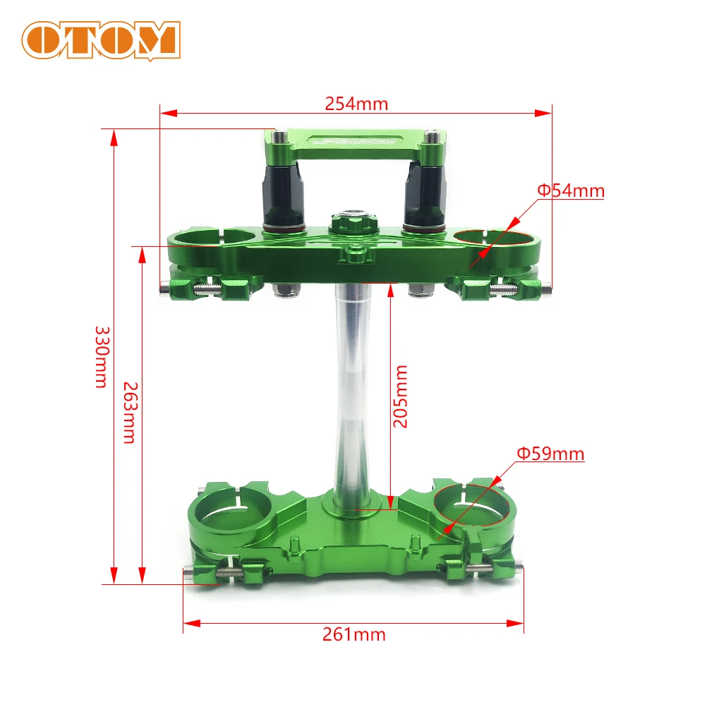 OTOM Motorcycle CNC Triple Tree Clamps Steering Stem And Handlebar Riser Mount Clamp Steering Bearing For KAWASAKI KX250F KX450F