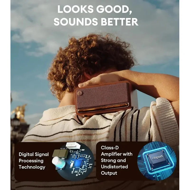 FOR MP230 Portable Bluetooth Speaker, Wireless Speaker with Stereo Sound for Home & Outdoor,Support AUX, USB-C