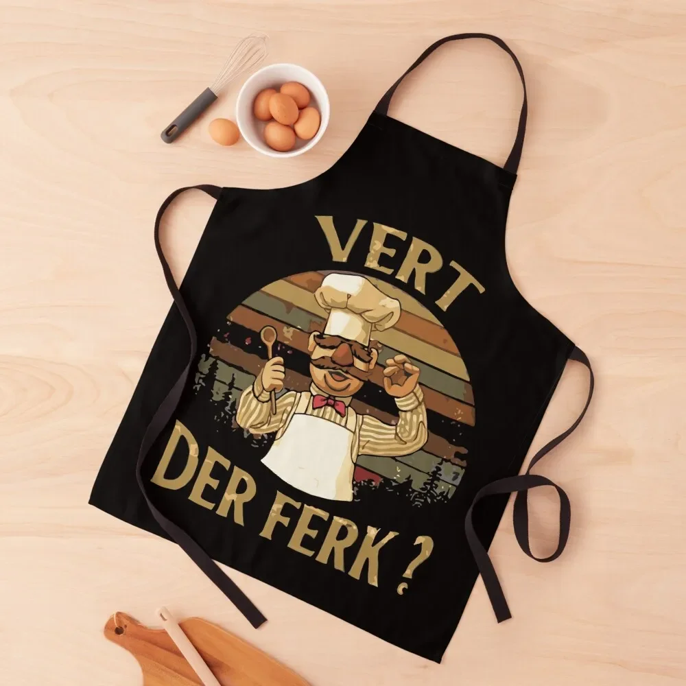 

Vert Der Ferk, Vintage Vert Der Ferk, Cute Funny Swedish Chef Knife Apron Teacher Kitchen For Man Apron