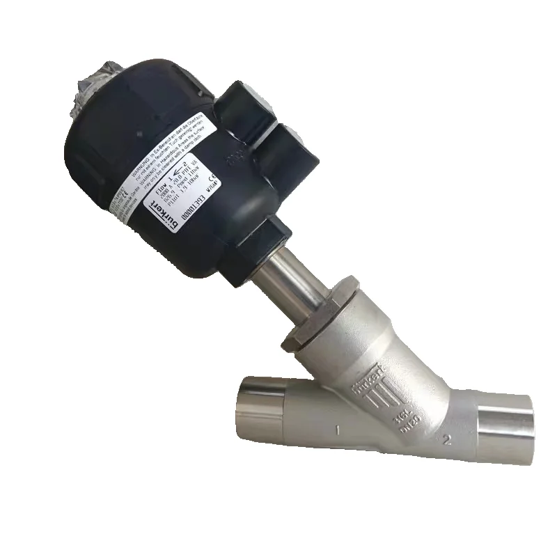 Burkert2000A Pneumatic Angle Seat Valve 00001395 Stainless Steel 316L Welded DN32 1.2 Inch