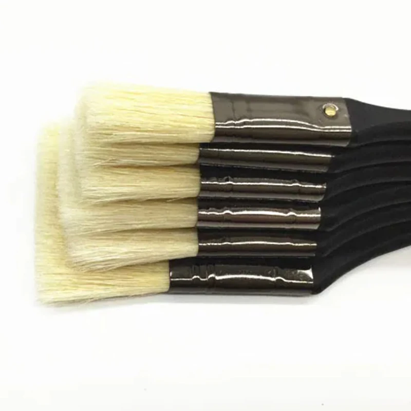 6pcs/Set,High Quality bristle brush painting flat brush acrylic brush Shading brush Set Drawing Art Supplies free shipping