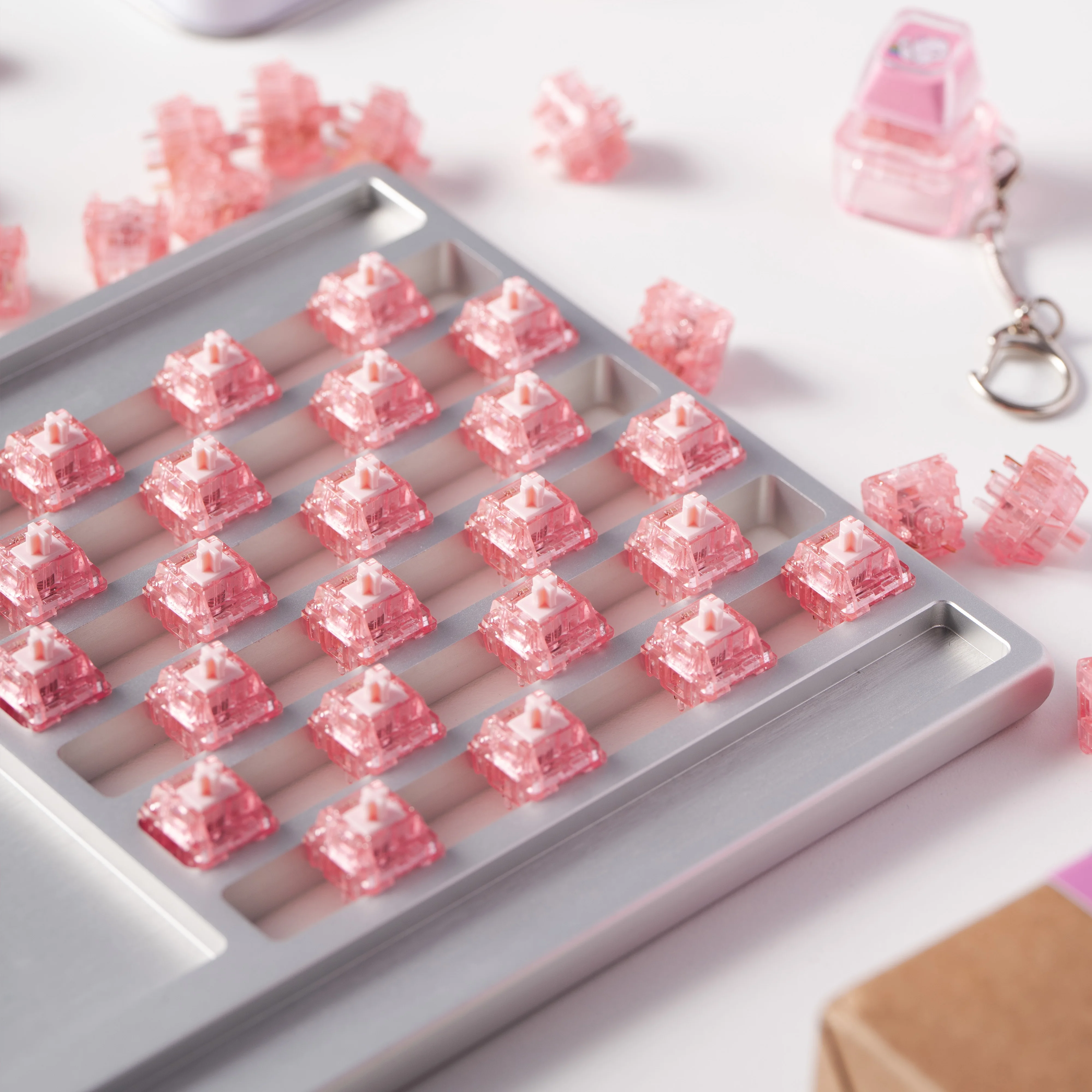 HMX WJBY Lab HMX SU Color Switches R2 PINK Switch Pre-Lubed Linear Mechanical Keyboard Customized Hot Swap DIY Accessories Part