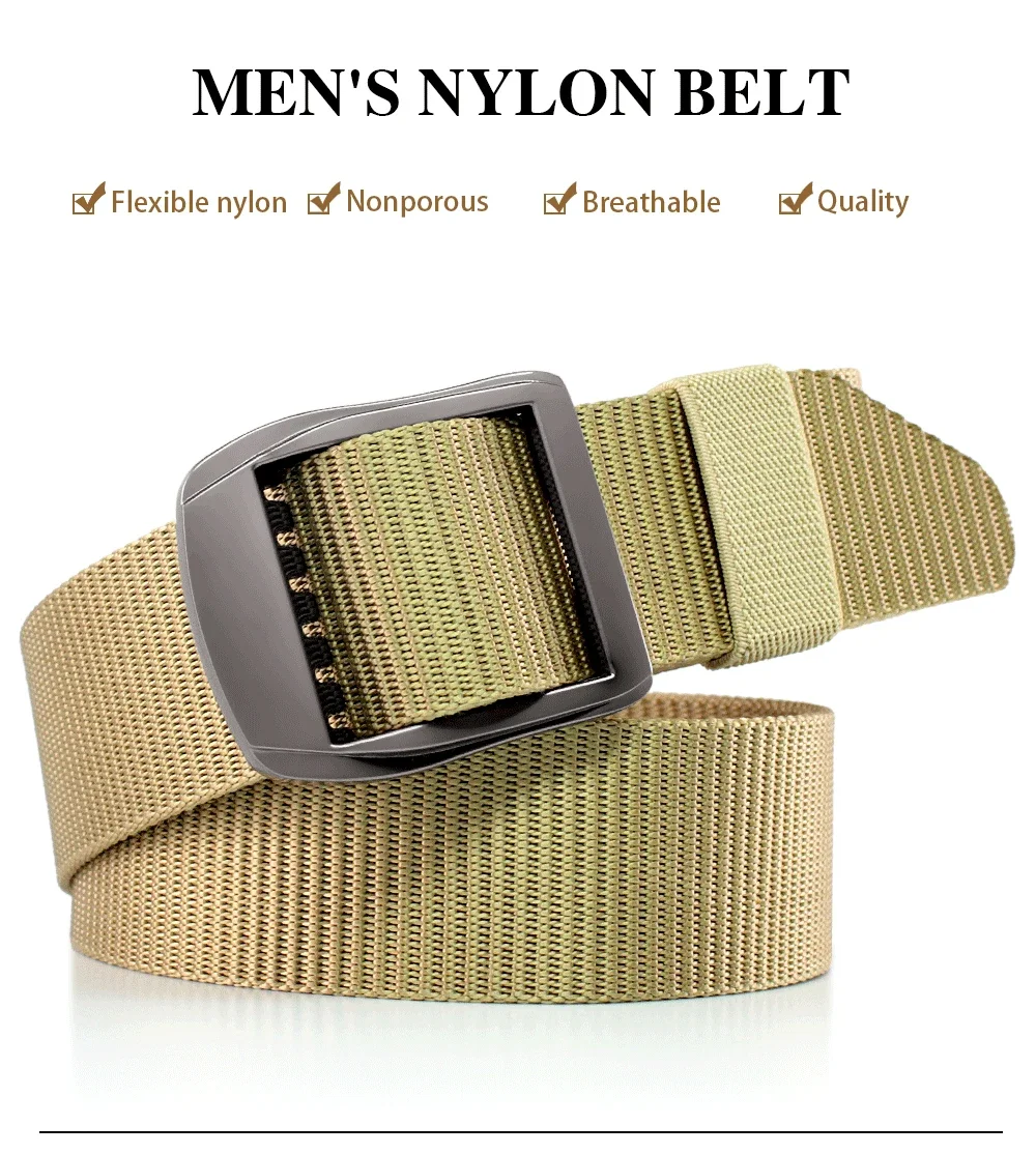 Military Automatic Buckle Nylon Belt Outdoor Hunting Metal Buckle Army Tactical Belt for Men Waist Canvas Belts for Women