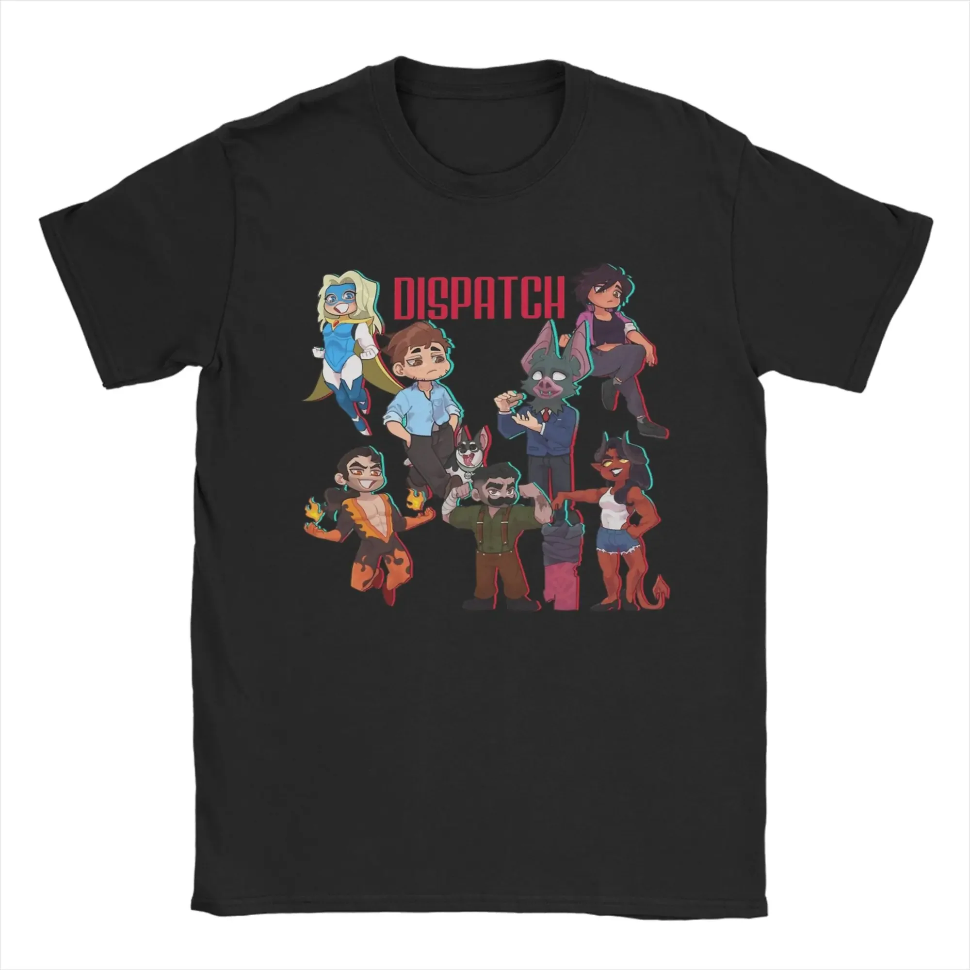 

Dispatch Game Characters Group Graphic Tee Crew Neck Soft Cotton T-Shirt Short Sleeve for Men