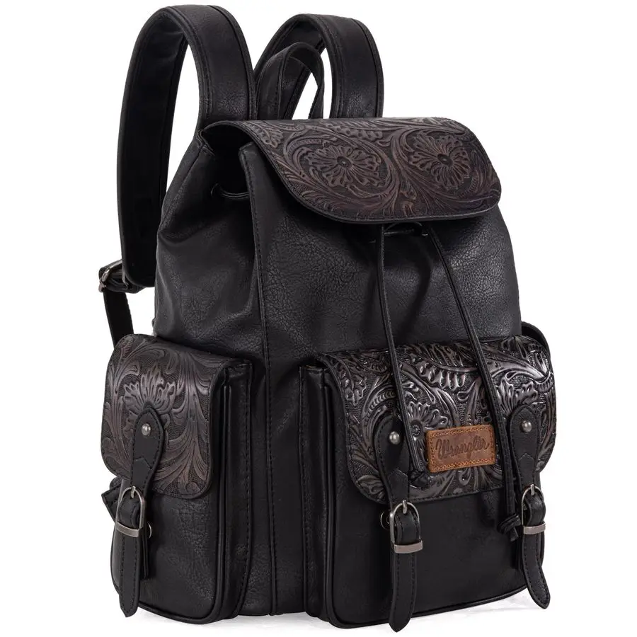 

West Wrangler Backpack Purse for Women Men Western Backpack Floral Tooled Travel Bags