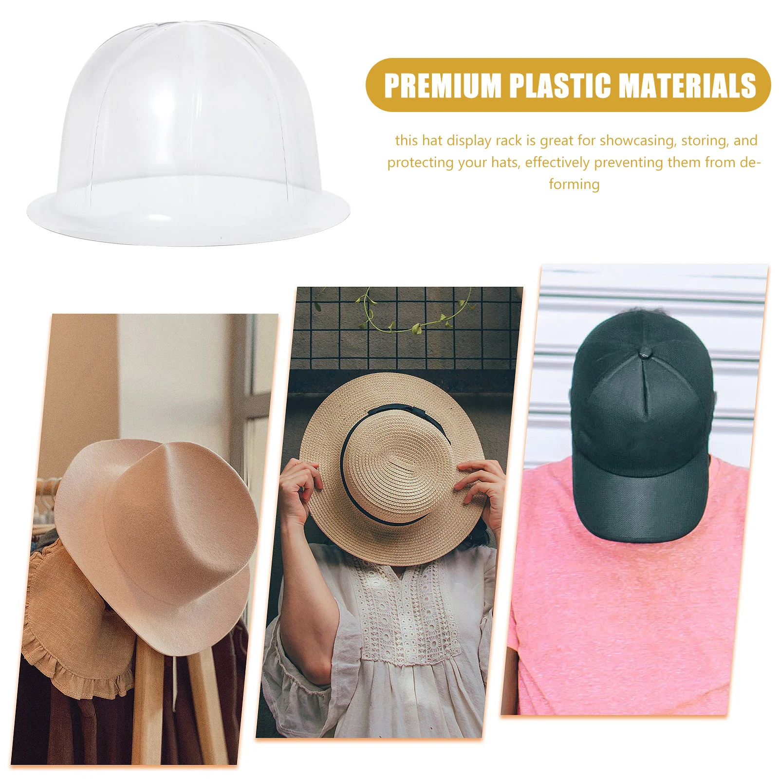 

10pcs Hat Rack Cap Display Holder Anti-deformation Transparent Plastic Clear Shaper Multifunctional Storage Spacesaving