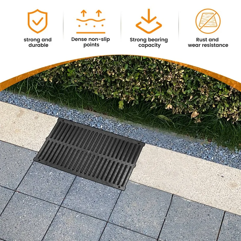 Hot Sewer Cover Rainwater Grate Trench Cover Resin Manhole Cover Drainage Ditch Composite Sink Rectangular Manhole Cover