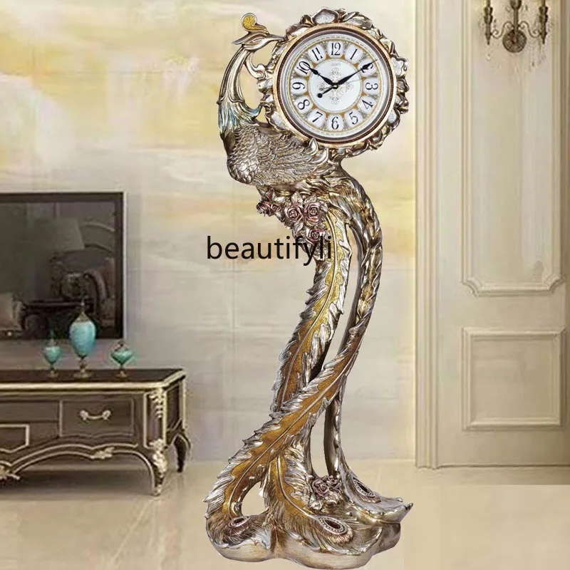 CXH Villa Living Room Antique Standing Grandfather Clock Simple Holder Clock Solid Wood Simple Art Fashion