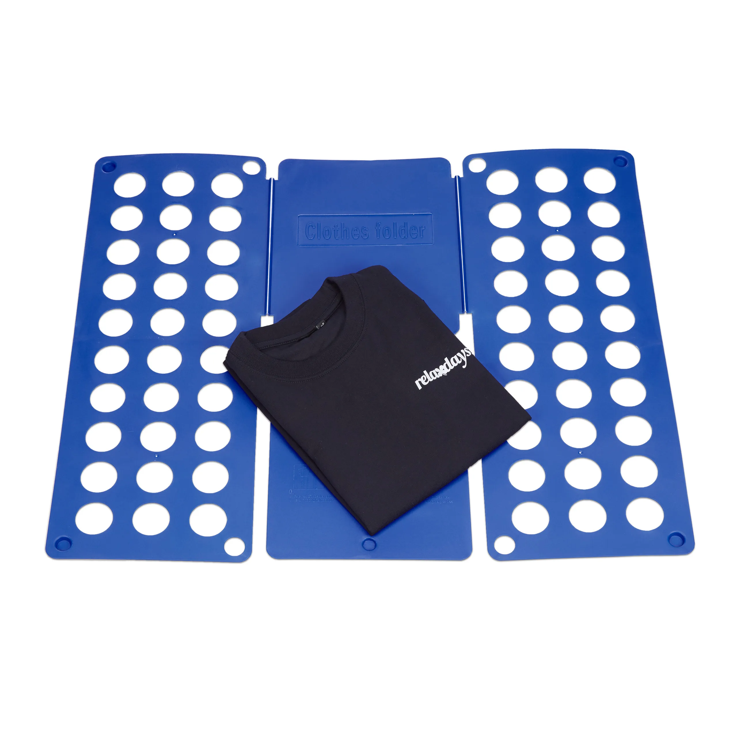 Tavola pieghevole per la biancheria, 2. Generazione, per abbigliamento fino alla taglia XXL, pieghevole, in plastica, blu, 60 x 70 cm, strumento per piegare le magliette, piegatrice per bucato,